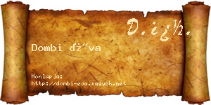 Dombi Éva névjegykártya